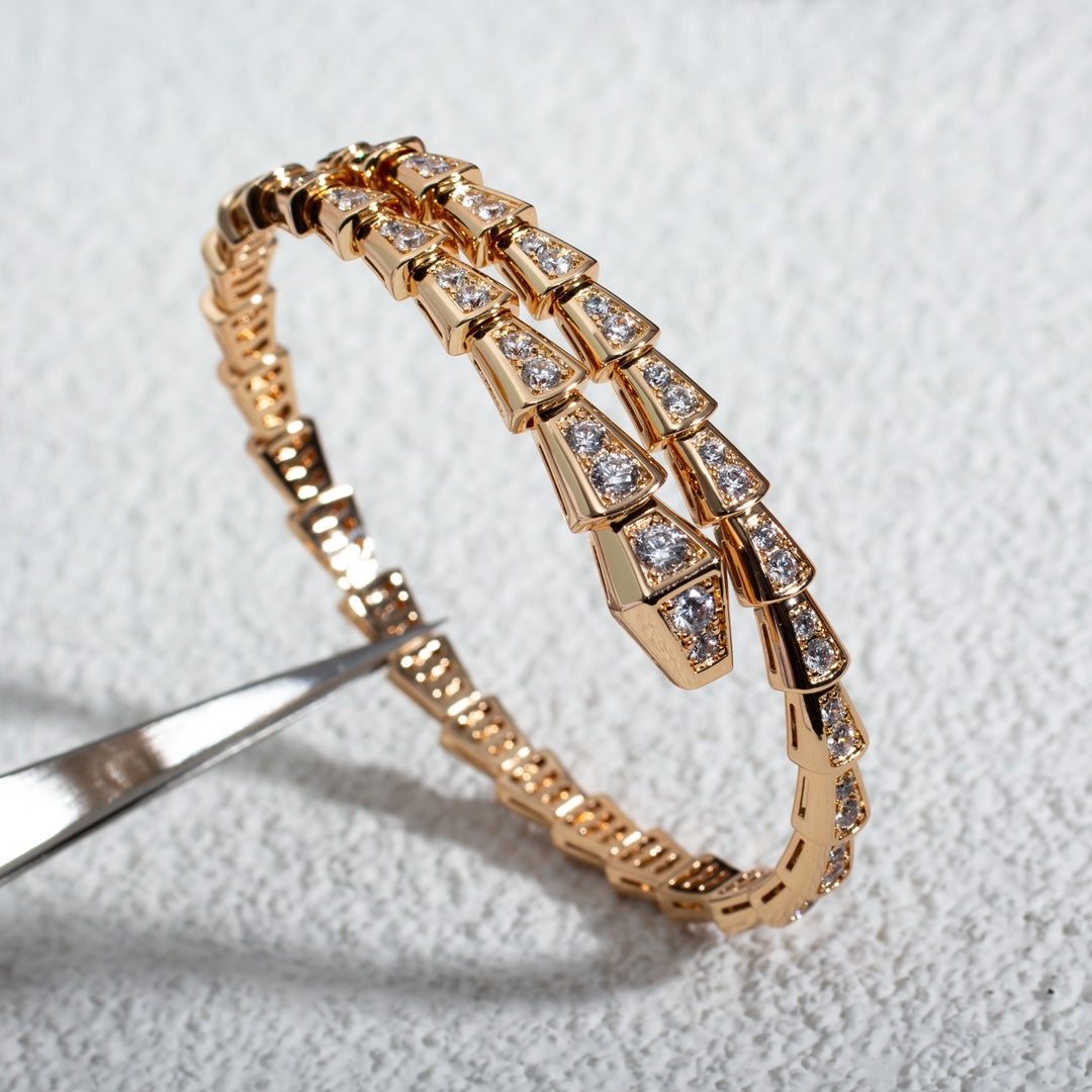[AuraEcho Jewelry]SERPENTI BRACELET 6.8MM PINK GOLD DIAMOND