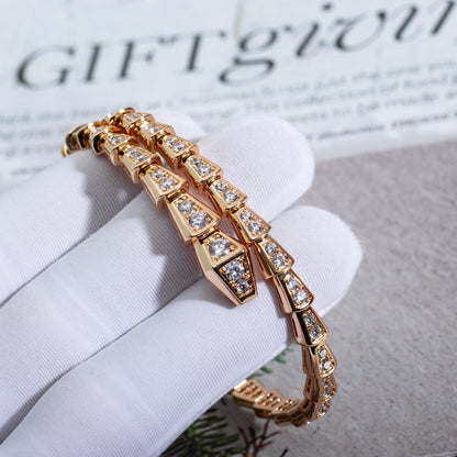 [AuraEcho Jewelry]SERPENTI BRACELET 6.8MM PINK GOLD DIAMOND