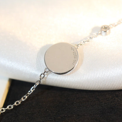 [AuraEcho Jewelry]SUN MOTIF PINK MOP SILVER BRACELET