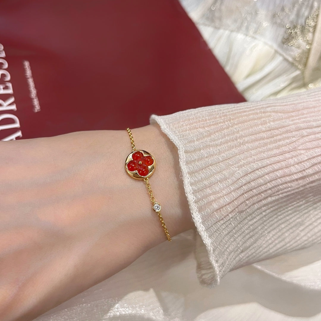 [AuraEcho Jewelry]SUN PEDANT CARNELIAN BRACELET