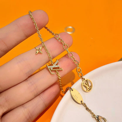 [AuraEcho Jewelry]LOGO STAR MOTIF GOLD BRACELET