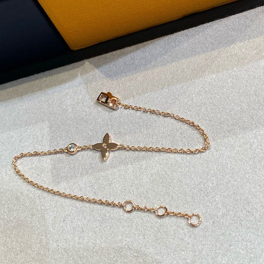 [AuraEcho Jewelry]STAR DIAMOND PINK GOLD BRACELET