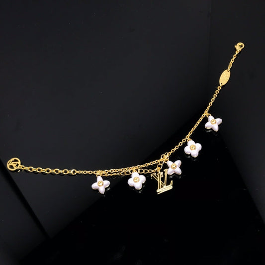 [AuraEcho Jewelry]LOGO 6 MOTIF STAR AND SUN GOLD BRACELET