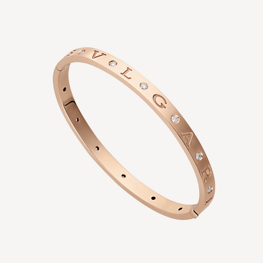 [AuraEcho Jewelry]ZERO 1 PINK GOLD 12 DIAMONDS BRACELET
