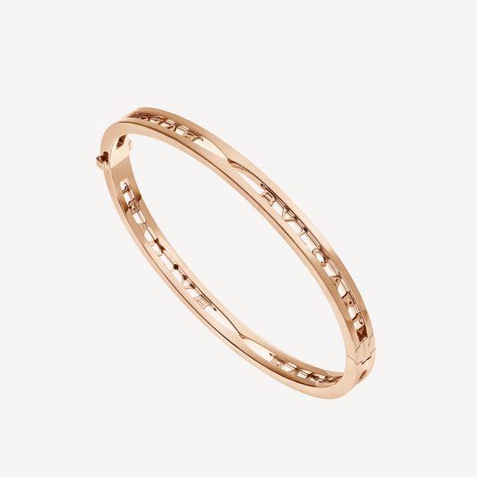 [AuraEcho Jewelry]ZERO 1 SPIRAL LOGO PINK GOLD BRACELET