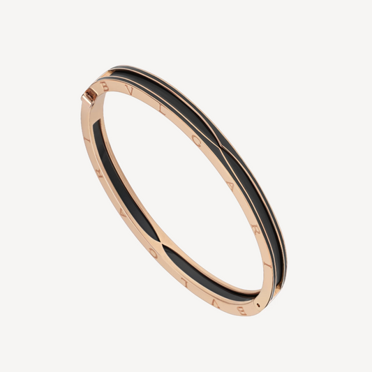 [AuraEcho Jewelry]ZERO 1 PINK GOLD WITH MATTE BLACK CERAMIC BRACELET