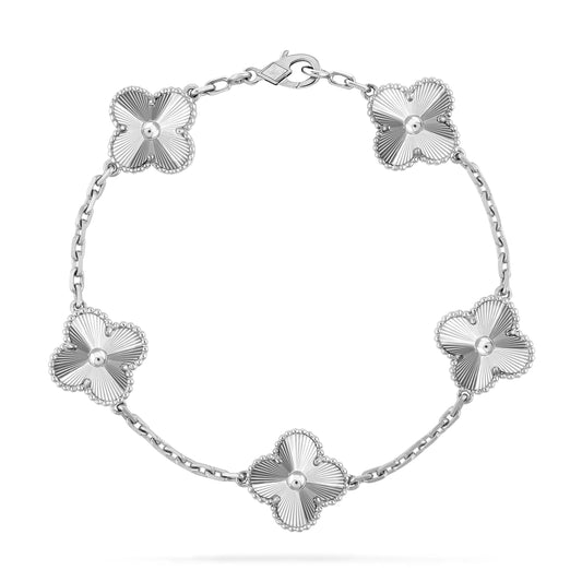 [AuraEcho Jewelry]CLOVER SILVER 5 MOTIFS BRACELET