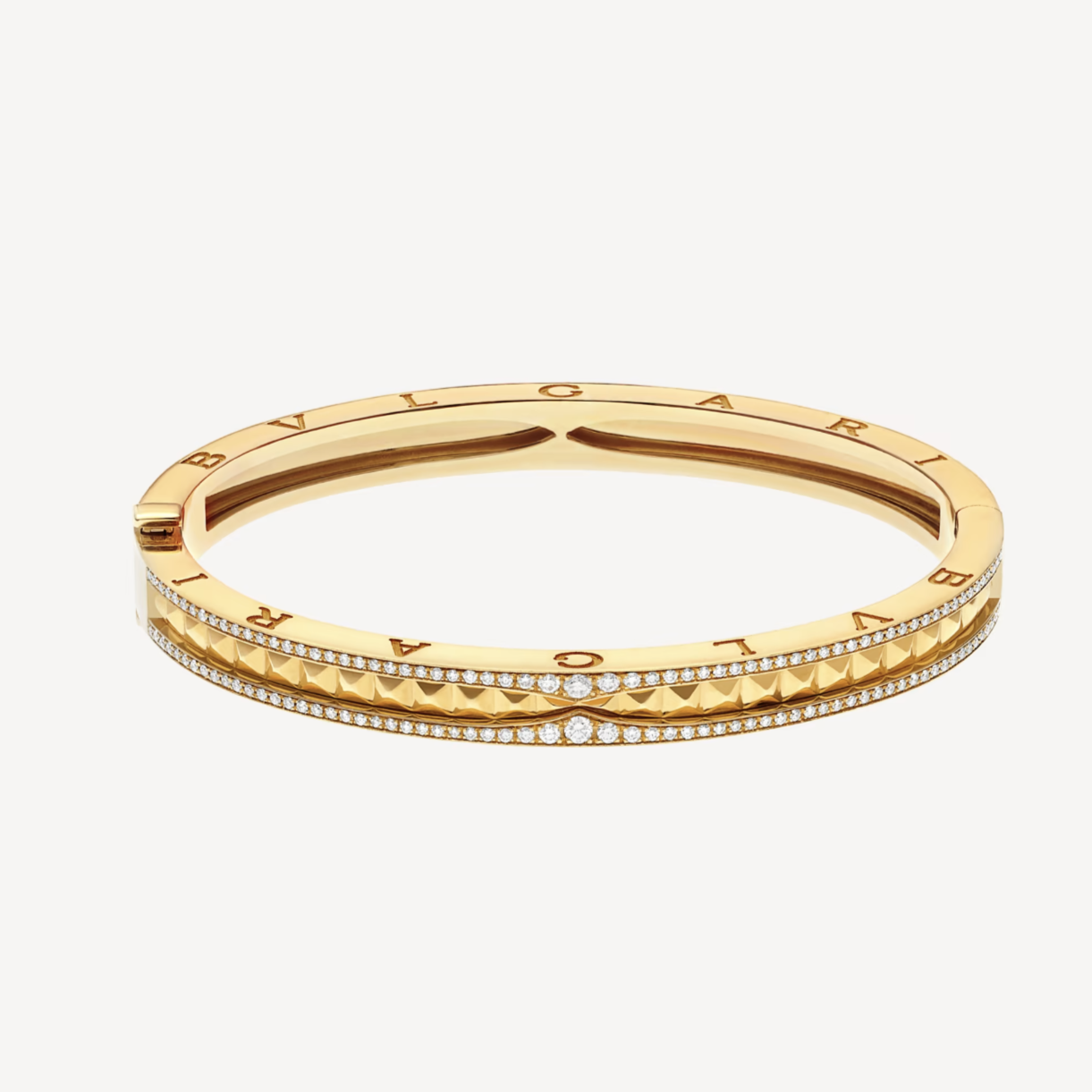 [AuraEcho Jewelry]ZERO 1 SPIRAL AND PAVED DIAMOND GOLD BRACELET