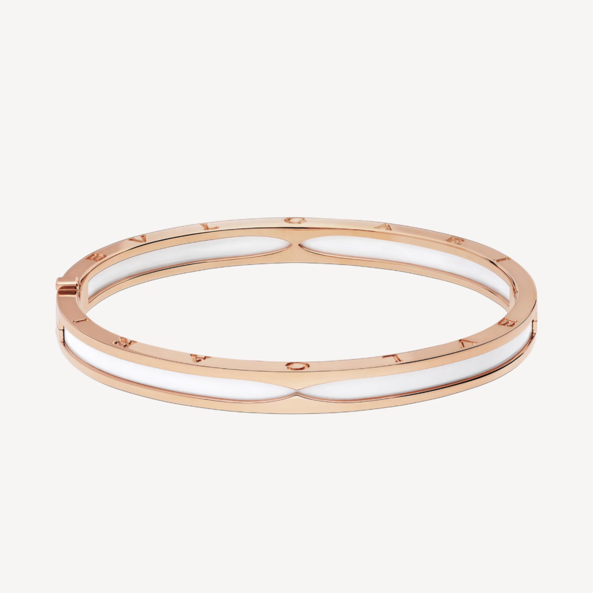 [AuraEcho Jewelry]ZERO 1 PINK GOLD WITH WHITE CERAMIC BRACELET