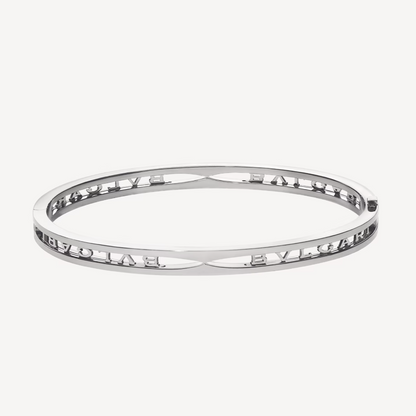 [AuraEcho Jewelry]ZERO 1 SPIRAL LOGO SILVER BRACELET