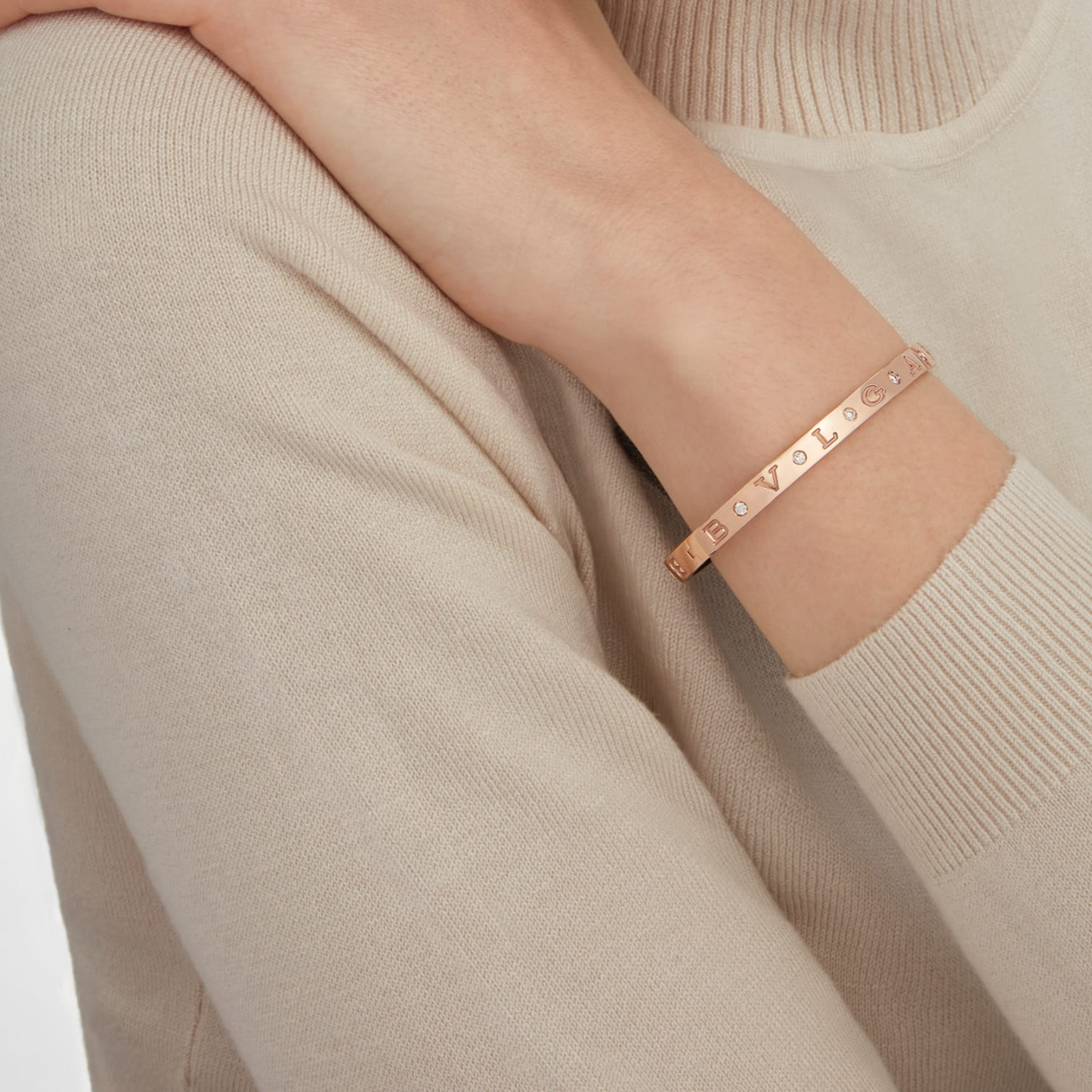 [AuraEcho Jewelry]ZERO 1 PINK GOLD 12 DIAMONDS BRACELET