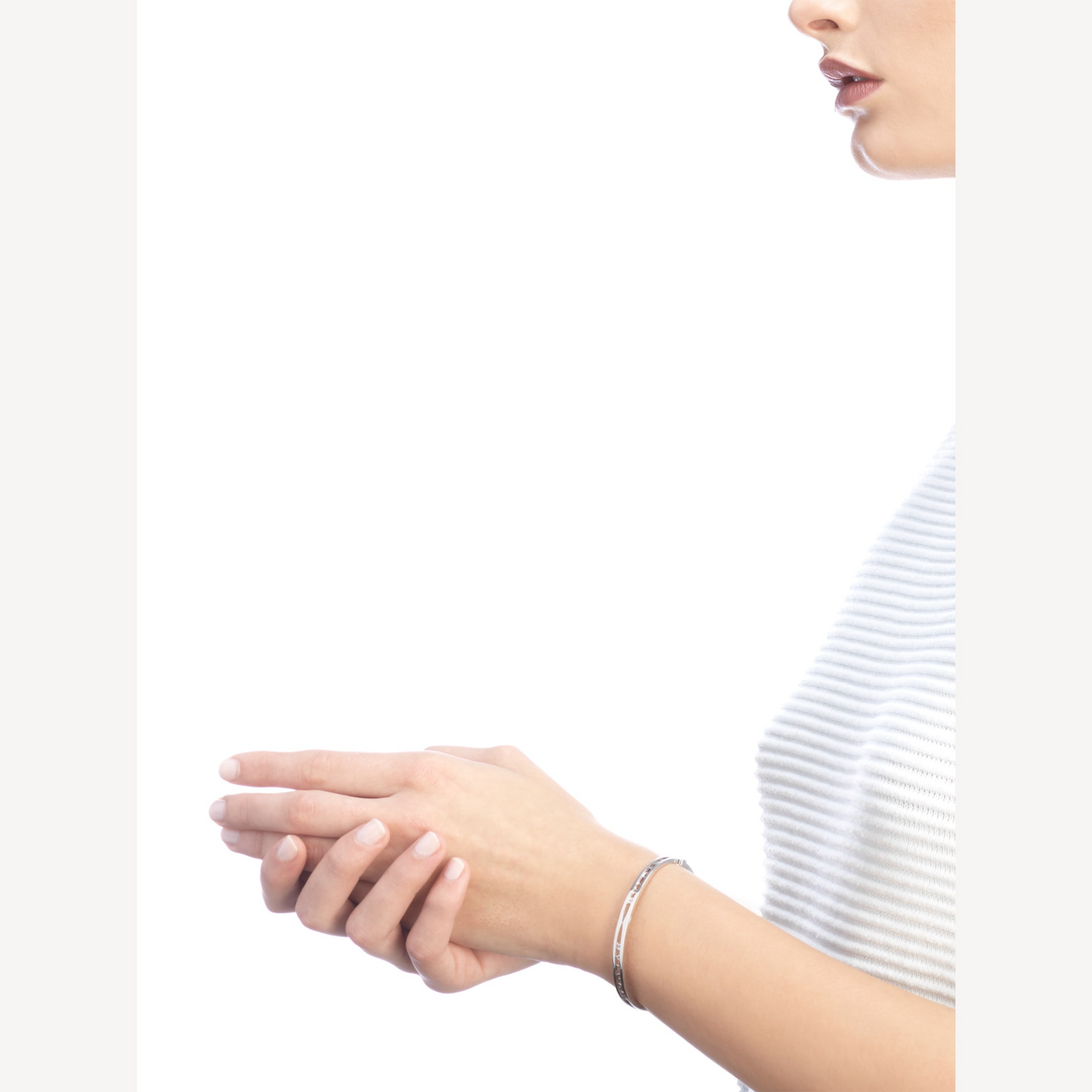 [AuraEcho Jewelry]ZERO 1 SPIRAL LOGO SILVER BRACELET