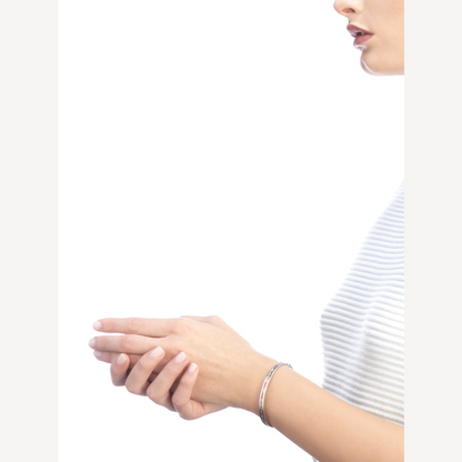 [AuraEcho Jewelry]ZERO 1 SPIRAL LOGO SILVER BRACELET