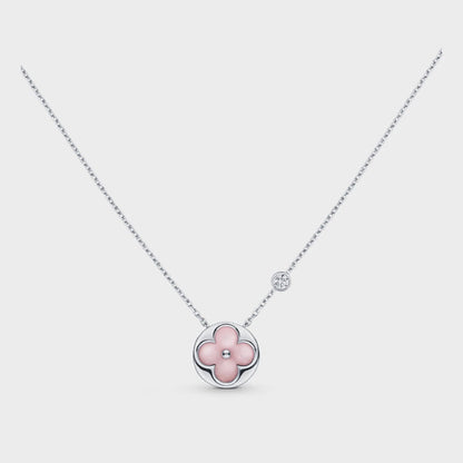 [AuraEcho Jewelry]SUN MOTIF PINK MOP SILVER BRACELET