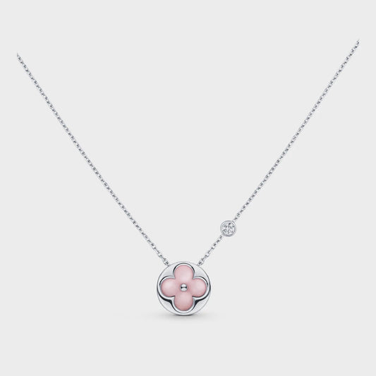[AuraEcho Jewelry]SUN MOTIF PINK MOP SILVER BRACELET