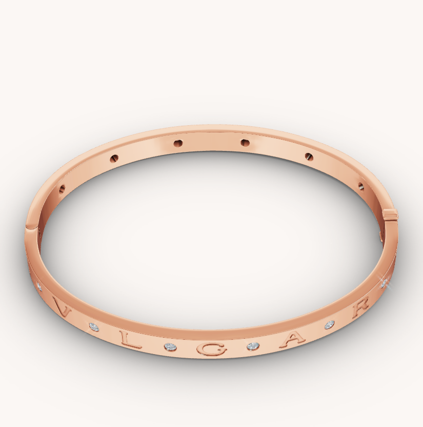 [AuraEcho Jewelry]ZERO 1 PINK GOLD 12 DIAMONDS BRACELET