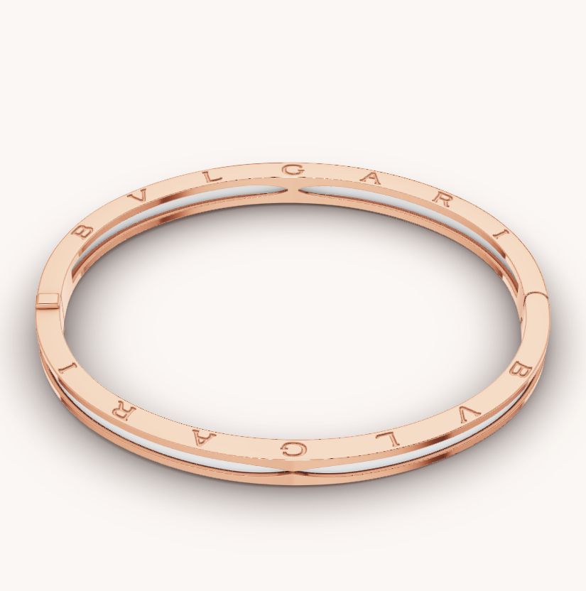 [AuraEcho Jewelry]ZERO 1 PINK GOLD WITH WHITE CERAMIC BRACELET