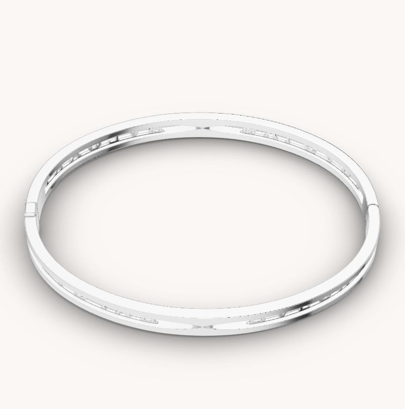 [AuraEcho Jewelry]ZERO 1 SPIRAL LOGO SILVER BRACELET