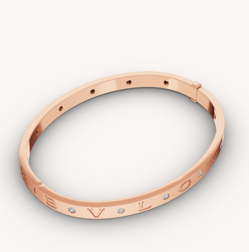 [AuraEcho Jewelry]ZERO 1 PINK GOLD 12 DIAMONDS BRACELET