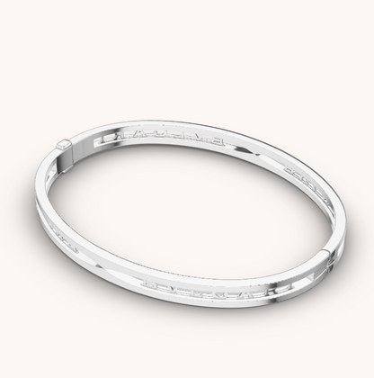 [AuraEcho Jewelry]ZERO 1 SPIRAL LOGO SILVER BRACELET
