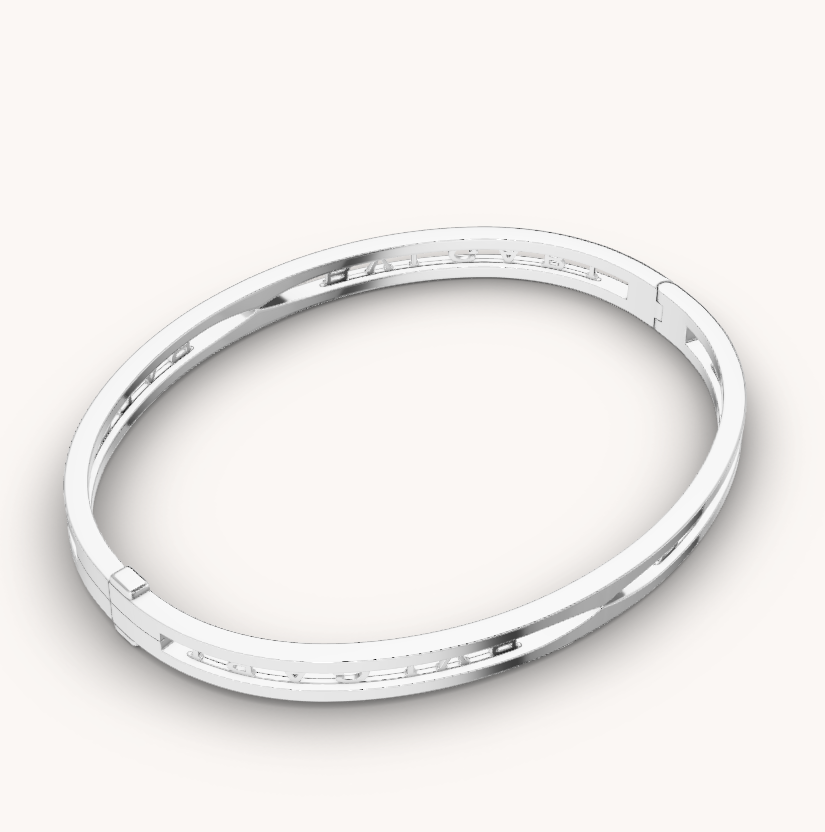 [AuraEcho Jewelry]ZERO 1 SPIRAL LOGO SILVER BRACELET