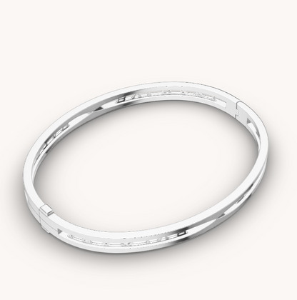 [AuraEcho Jewelry]ZERO 1 SPIRAL LOGO SILVER BRACELET