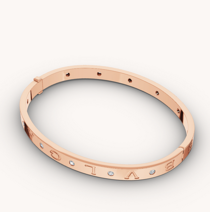 [AuraEcho Jewelry]ZERO 1 PINK GOLD 12 DIAMONDS BRACELET