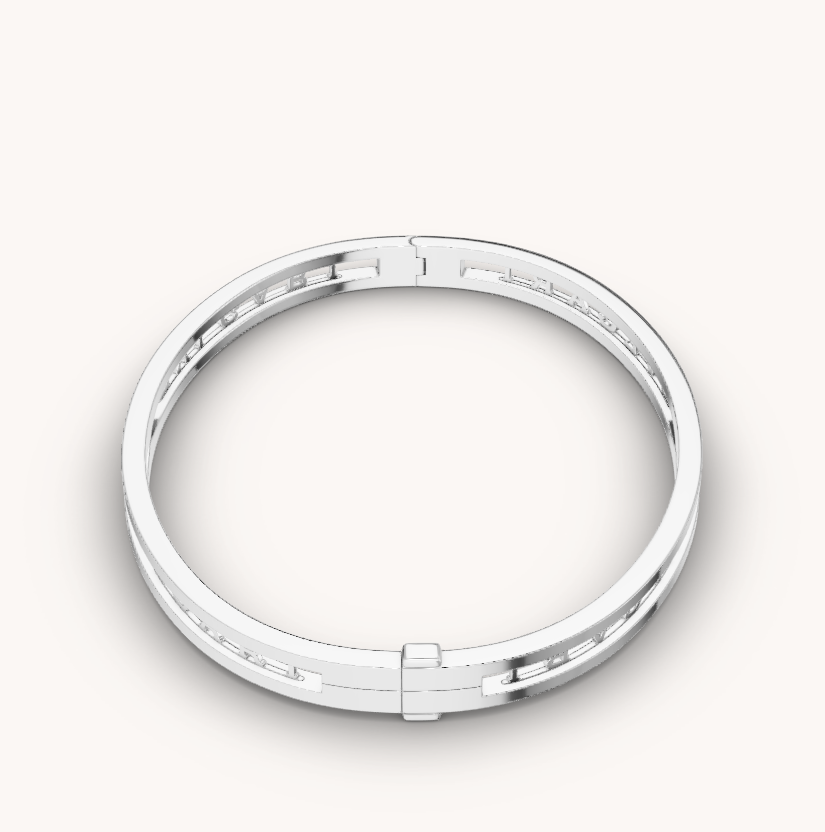 [AuraEcho Jewelry]ZERO 1 SPIRAL LOGO SILVER BRACELET