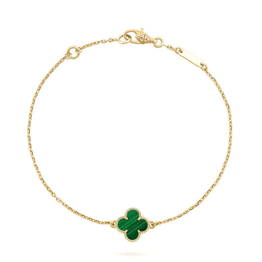 [AuraEcho Jewelry]CLOVER BRACELET MALACHITE 1 MOTIF