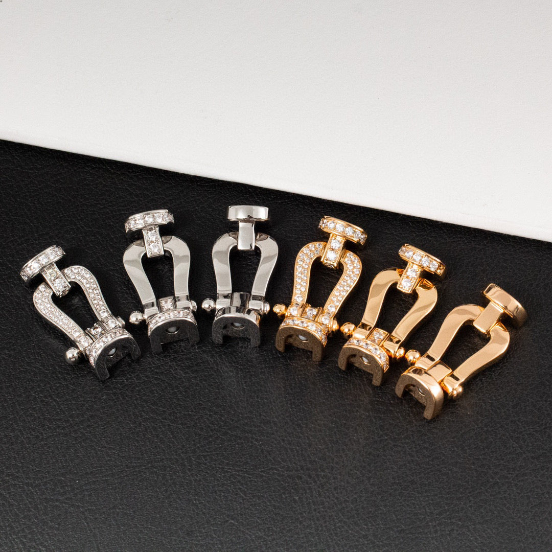 [AuraEcho Jewelry]FORCE LARGE HORSESHOE HALF DIAMOND BRACELET GOLD