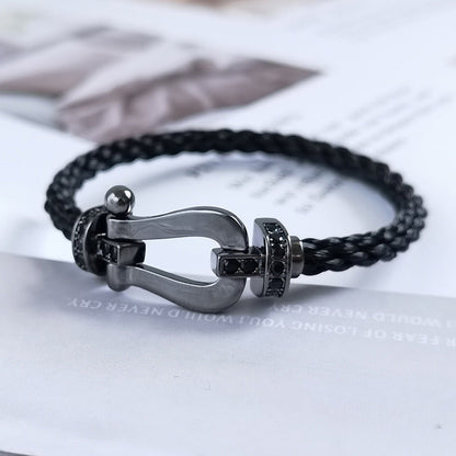 [AuraEcho Jewelry]FORCE LARGE SERIES HORSESHOE BLACK SAMURAI BRACELET