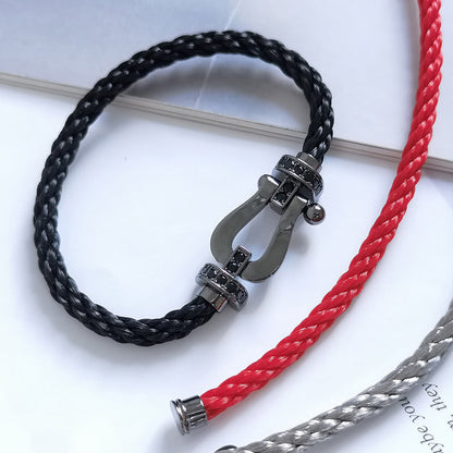 [AuraEcho Jewelry]FORCE LARGE SERIES HORSESHOE BLACK SAMURAI BRACELET