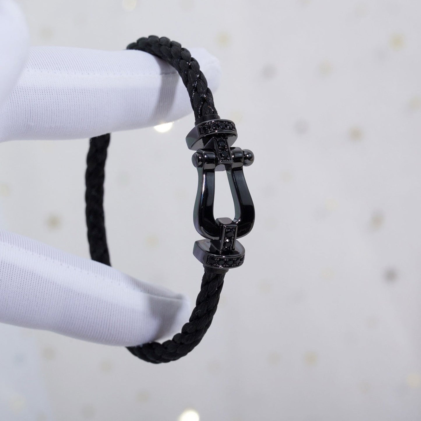 [AuraEcho Jewelry]FORCE LARGE SERIES HORSESHOE BLACK SAMURAI BRACELET