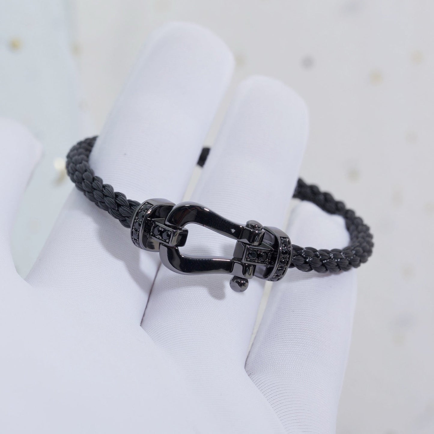 [AuraEcho Jewelry]FORCE LARGE SERIES HORSESHOE BLACK SAMURAI BRACELET