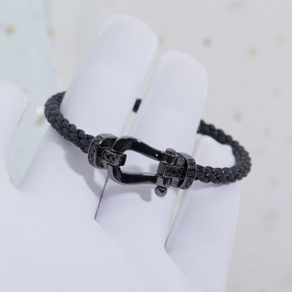 [AuraEcho Jewelry]FORCE LARGE SERIES HORSESHOE BLACK SAMURAI BRACELET