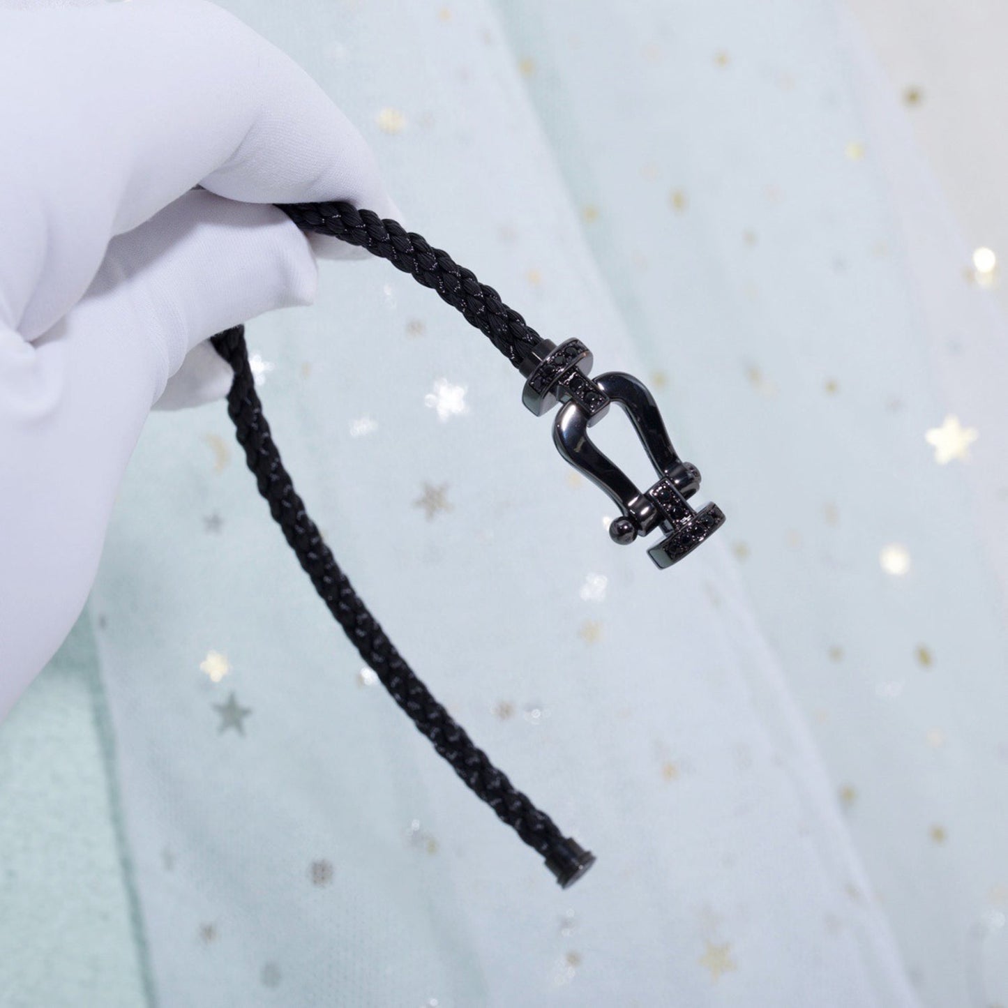 [AuraEcho Jewelry]FORCE LARGE SERIES HORSESHOE BLACK SAMURAI BRACELET