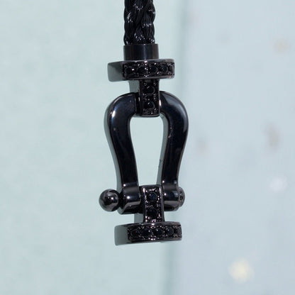 [AuraEcho Jewelry]FORCE LARGE SERIES HORSESHOE BLACK SAMURAI BRACELET
