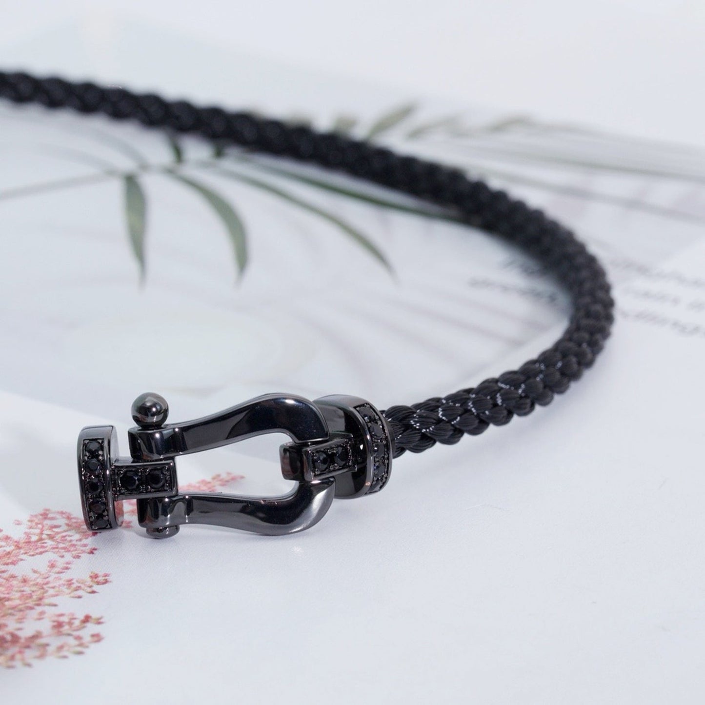 [AuraEcho Jewelry]FORCE LARGE SERIES HORSESHOE BLACK SAMURAI BRACELET