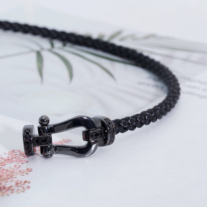 [AuraEcho Jewelry]FORCE LARGE SERIES HORSESHOE BLACK SAMURAI BRACELET