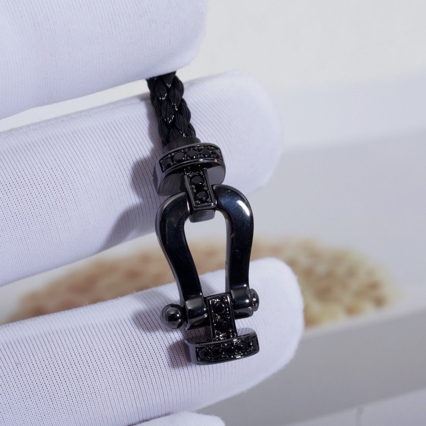 [AuraEcho Jewelry]FORCE LARGE SERIES HORSESHOE BLACK SAMURAI BRACELET