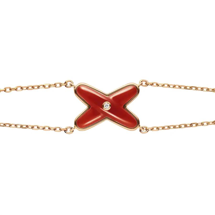 [AuraEcho Jewelry]JEUX BRACELET CARNELIAN PINK GOLD 1 DIAMOND