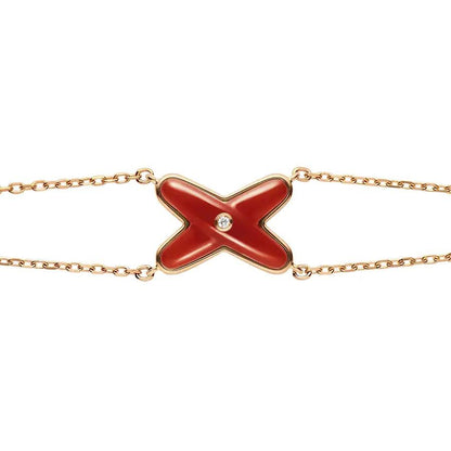 [AuraEcho Jewelry]JEUX BRACELET CARNELIAN PINK GOLD 1 DIAMOND