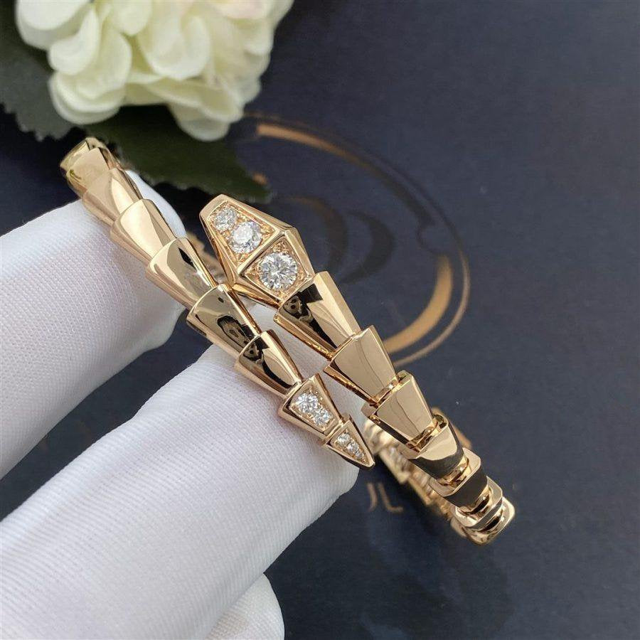 [AuraEcho Jewelry]SERPENTI BRACELET DIAMONDS PINK GOLD