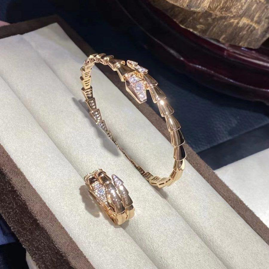 [AuraEcho Jewelry]SERPENTI BRACELET DIAMONDS PINK GOLD