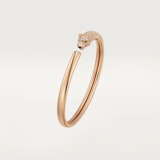 [AuraEcho Jewelry]PANTHERE ROSE GOLD DIAMOND OPEN BRACELET