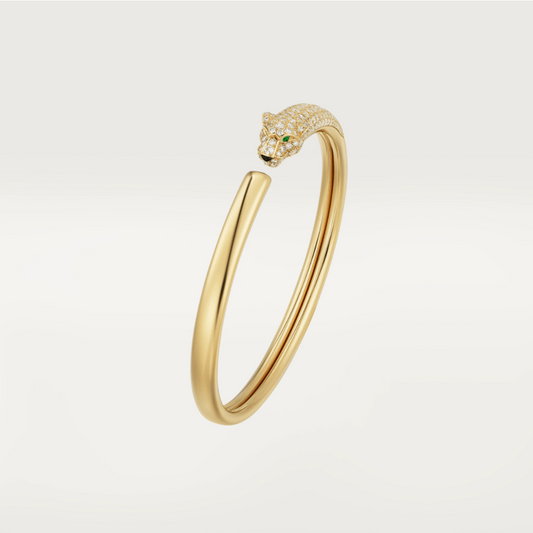 [AuraEcho Jewelry]PANTHERE GOLD DIAMOND OPEN BRACELET
