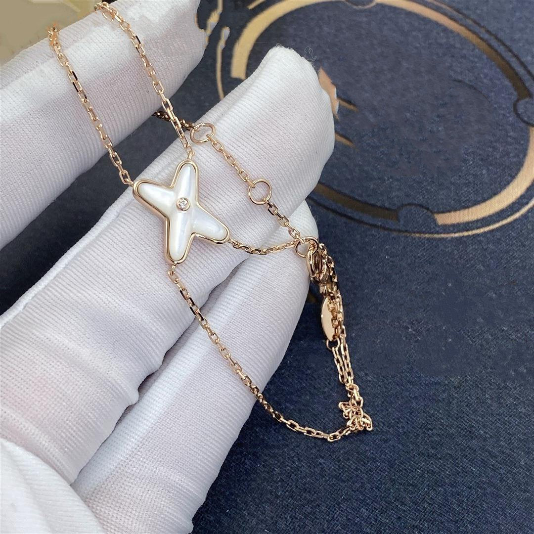 [AuraEcho Jewelry]JEUX BRACELET WHITE MOP PINK GOLD 1 DIAMOND