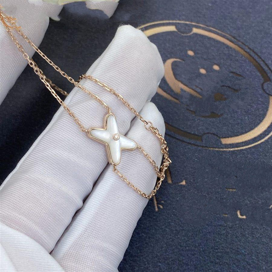 [AuraEcho Jewelry]JEUX BRACELET WHITE MOP PINK GOLD 1 DIAMOND