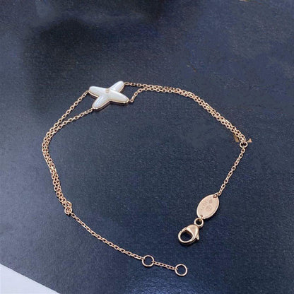 [AuraEcho Jewelry]JEUX BRACELET WHITE MOP PINK GOLD 1 DIAMOND