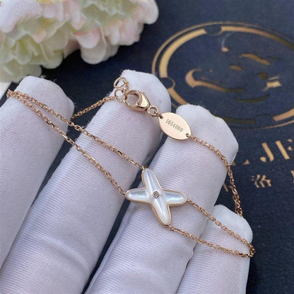 [AuraEcho Jewelry]JEUX BRACELET WHITE MOP PINK GOLD 1 DIAMOND